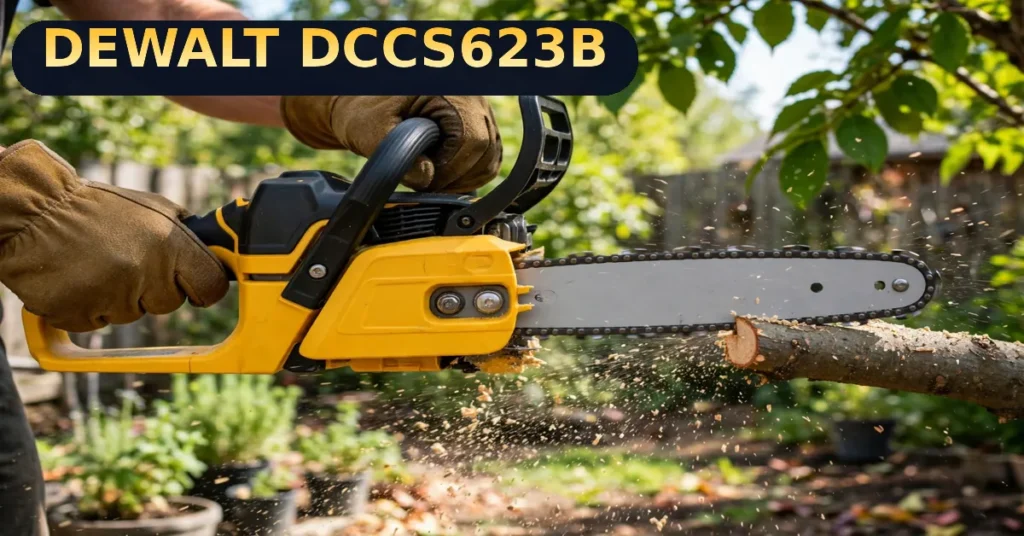 DEWALT DCCS623B pruning chainsaw — hero image