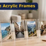 Egofine Acrylic Frames Review: 6 Frameless Magnetic 5x7 Frames for Your Desk (Honest) Egofine acrylic picture frames 6 pack on a desk