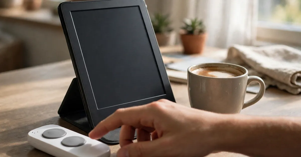 Kindle Click in use while reading kindle page turner in use