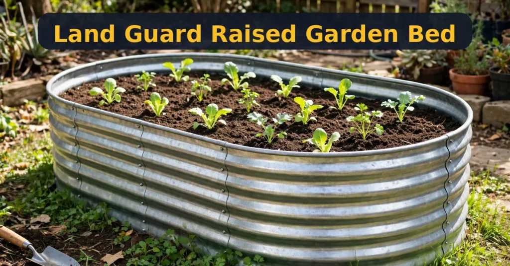 Land Guard galvanized raised garden bed review - oval 4x2x1 ft kit in a garden