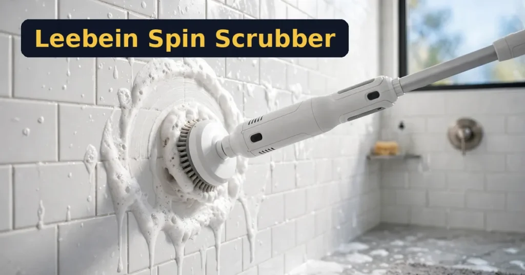 Leebein electric spin scrubber review — scrubbing shower tiles