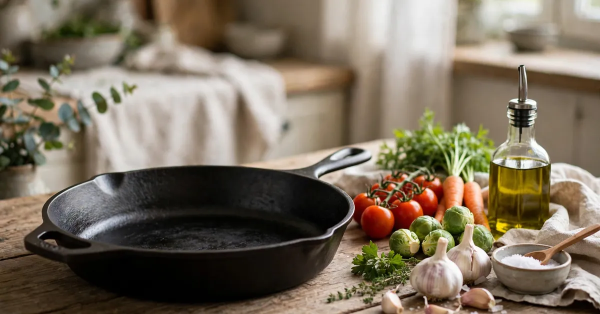 Lodge cast iron skillet in a home kitchen best cast iron skillet Lodge 10.25 inch in use