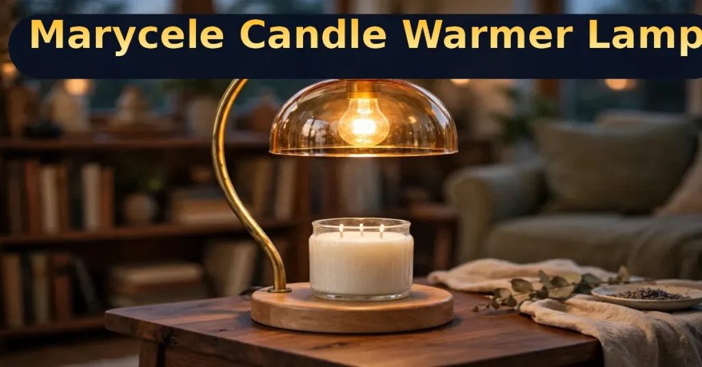 Marycele candle warmer lamp review - best candle warmer lamp with timer and dimmer on a bedside table