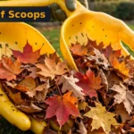 Rugg Leaf Scoops Review: Fall Cleanup Without the Backache? (2026) Rugg leaf scoops review - yellow hand scoops grabbing a pile of autumn leaves in a yard