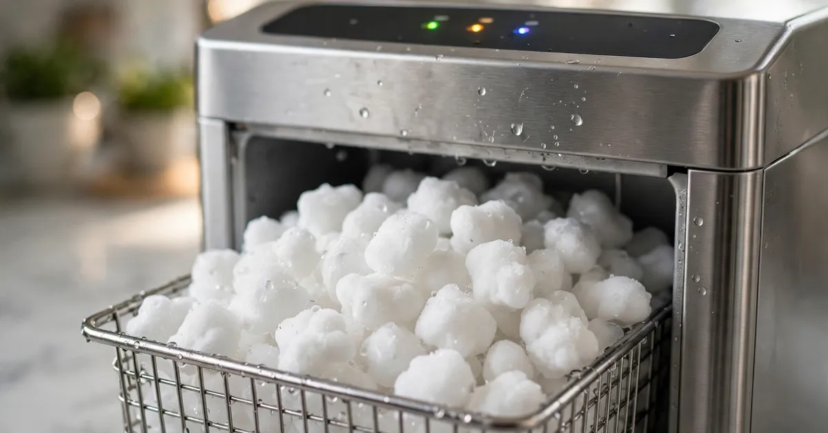 Silonn nugget ice maker basket full of fresh nugget ice Silonn nugget ice maker basket full of fresh nugget ice