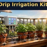 Solar Drip Irrigation Kit Review: Waters 15 Plants While You're Away — Worth $33.20? (Honest) Solar drip irrigation kit watering potted plants on a sunny balcony — hero image