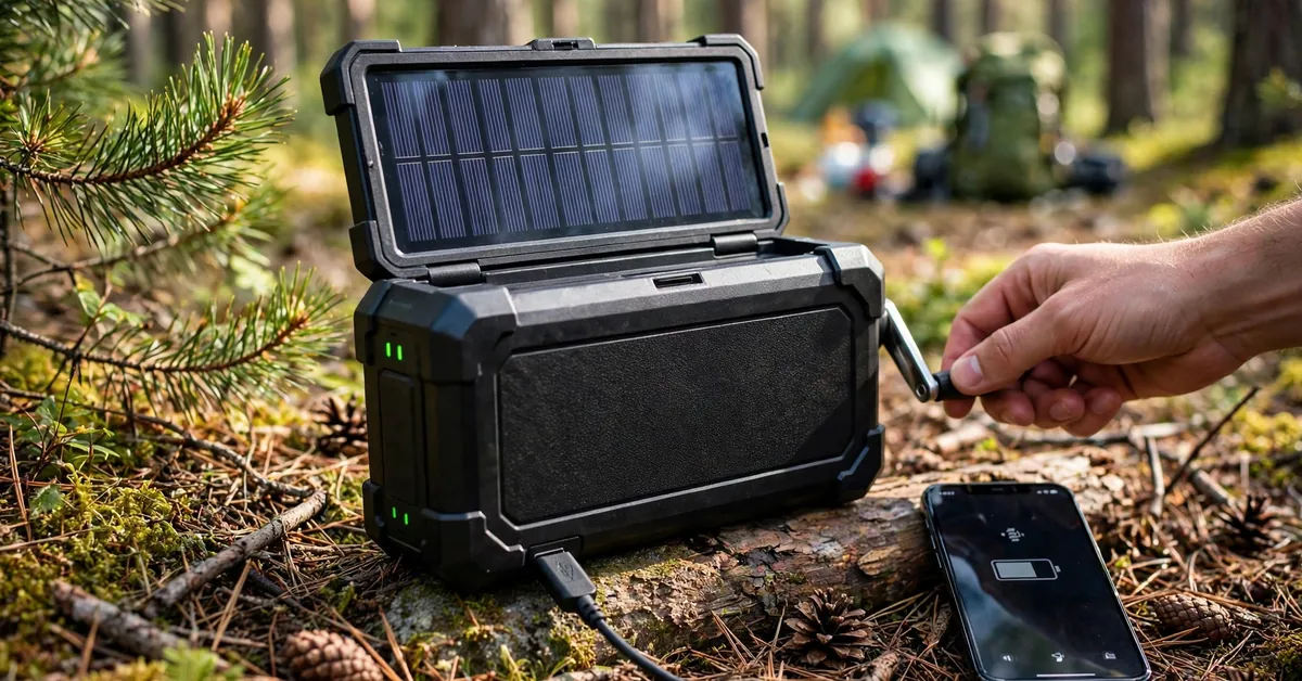 How the solar power bank hand crank and solar panel charge your phone How the solar power bank hand crank and solar panel charge your phone