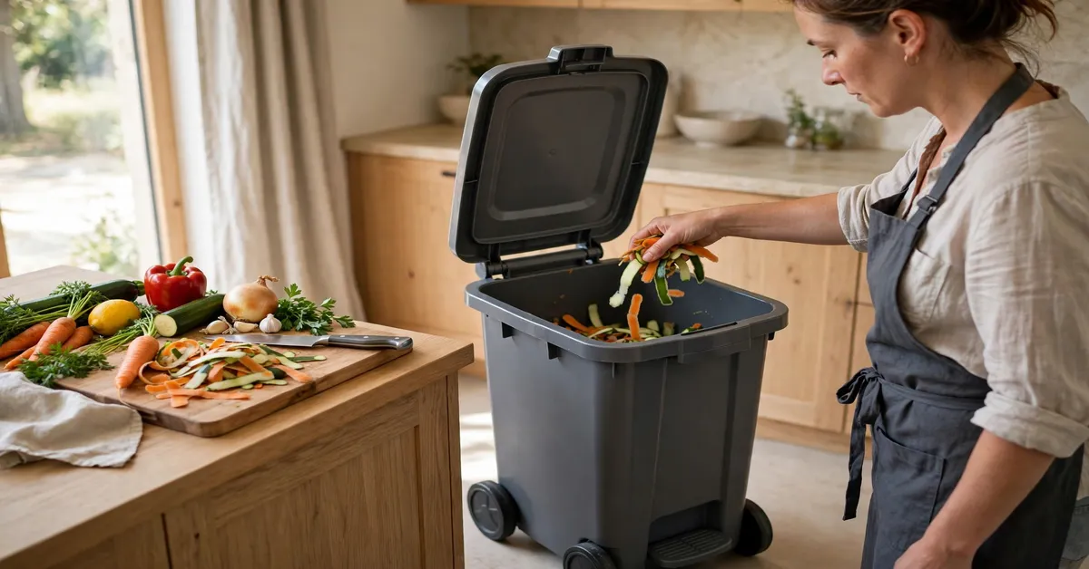 UFORU Kitchen Bin in Use UFORU kitchen bin in use beside a kitchen counter